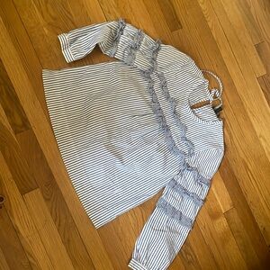 J. Crew Blue and White Striped Top Size 8